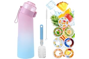 Tikhell Air Bouteille d'eau améliorée 2023 avec 7 saveurs, sans BPA pour aromatiser, 0 sucre, 0 calorie (rose)