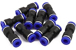 UXCELL sourcingmap 10pcs 6mm Dia Raccord Rapide Pneumatique 2 voies Tube droit tuyau Air connecteur enfichable