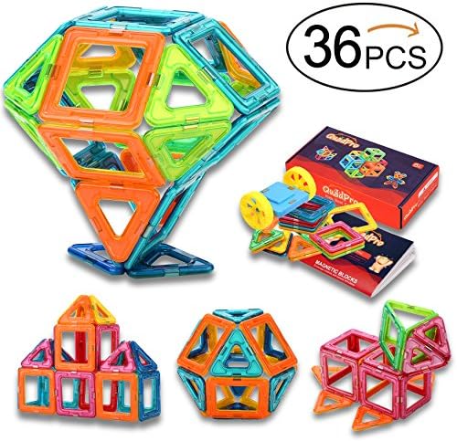 OkidSTEM Magnetic Building Blocks, 36PCS Magnets Toy Set for kids, Magnets Tiles Educational Toys for Boys and Girls