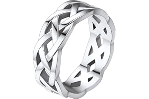 FaithHeart Bague Celtique en Inoxydable pour Homme Femme, Bague Anneau à Noeud Celtique, Taille 54-72, Biijou Cadeau Amulette de Protection