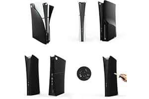HOH Custodia in silicone compatibile con Playstation 5 Slim Case, Ultra Sottile Antiurto Custodia Skin Cover per PS5 Slim 2023, Antiscivolo Anti Graffio Custodia Morbida Compatibile con PS5 Slim (Black)