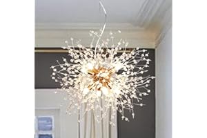 ‎LYNPON LynPon Moderne Gold Kronleuchter 8 Leuchte Feuerwerk Sputnik Deckenleuchte Kristall Löwenzahn Pendelleuchte für Schlafzimmer, Wohnzimmer, Esszimmer, Küche, Flur