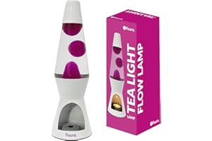 Fisura – Lampa lawowa z świeczką. Lampa lawowa bez elektryczności. Lawowa lampa niebieska i biała. Eko-lampa. Oryginalny prezent. 29 centymetry x 8,5 centymetry