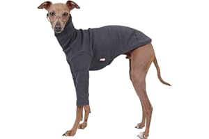 D DOGGY STAR Italienische Windhunde-Kleidung, flexibles T-Shirt, Whippet für Hunde, Größe L, Dunkelgrau
