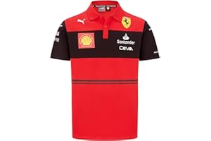 FUEL FOR FANS Scuderia Ferrari - Maglietta polo ufficiale della scuderia Ferrari stagione 2022 - Rosso -S