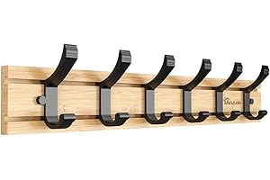 Anjuer Appendiabiti Appendiabiti 6 Ganci attivi Portabiti per abiti pesanti Bamboo