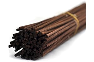 OUGUAL Teñido de ratán difusor de Varillas de Repuesto Recambio de Incienso, marrón, 25cm x 3mm