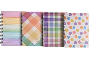 ‎FNLLC FNLLC Spiral Notizbuch A5-Ringbuch Notizblock-liniert Tagebuch-Hardcover Notizbuch-Wasserdichtigkeit der Abdeckung - Leicht zu Tragen - 160 Seiten - 4 Stück