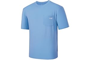 Bassdash T-Shirt de Poche à Manches Courtes pour Homme UPF 50+ Performance Protection Solaire UV Pêche Randonnée Kayak Chemises de Sport