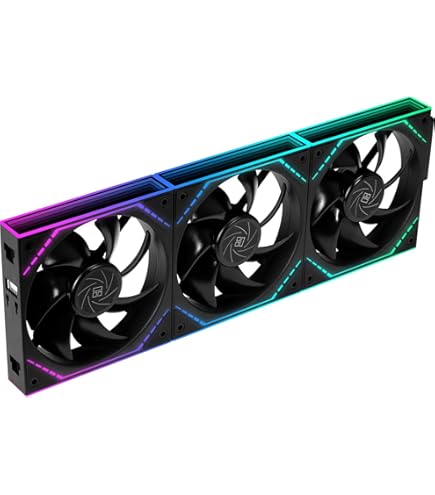 GAMDIAS AEOLUS P2 UNI Ventilateur Boîtier PC ARGB 120 Mm PWM, Lames Interchangeables (3 Pièces) Pour Flux D'Air Inversé, Connexion En Guirlande, Double Miroir Infini, Contrôleur Inclus, Noir