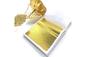 SUFUNE 100 Pezzi Fogli di Foglia Oro, di Lamina d'oro,Foglia d'oro, 9 x 9 cm,Ideali per Doratura, Artigianato, Progetti Artistici e Decorazioni