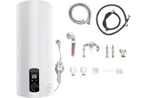 Elektrisk varmvattenberedare - 100 l - 2 kW - 220 V - IPX4 - Vertikal LED - Varmvattenberedare för kallt och varmt vatten - E