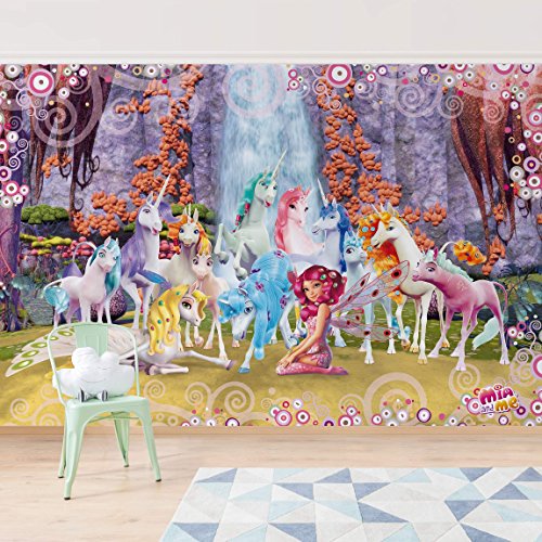 Kindertapeten – Vliestapeten – Mia and Me – Mia und Onchao mit den Einhörnern von Centopia – Fototapete Breit Vlies Tapete Wandtapete Wandbild 3D Fototapete, Größe HxB: 190cm x 288cm - 3