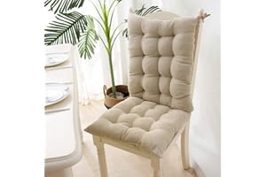 GUOCU Coussin de Chaise avec Dossier,Coussins de Siège de Chaise pour Chaises de Cuisine Jardin Salle à Manger Terrasse,Matelas Coussin pour Chaise Fauteuil de Jardin,Haut Dossier Chaise Coussin D 40x95CM