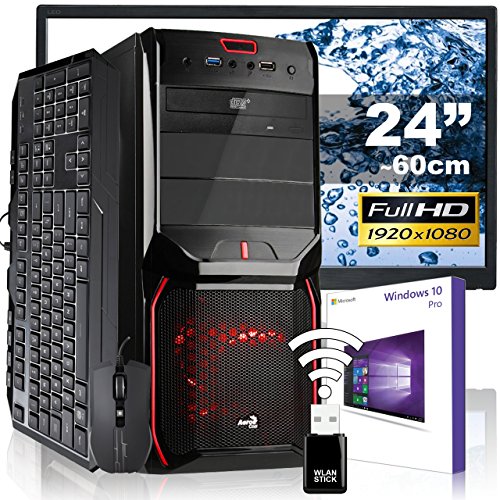AGANDO Silent Gaming PC-Komplettpaket | Intel Core i7 7700 4x 3.6GHz | Turbo 4.2GHz | Nvidia GeForce GTX1060 6GB, Gigabyte OC | 16GB RAM | 1000GB HDD | DVD-RW | USB3.1 | 60cm (24") TFT | Gaming-Tastatur | Gaming-Maus | WLAN | Win 10 Pro | 36 Monate Garantie | Computer für Multimedia, Gaming, Büro/Office