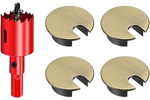 DuDuZui Lot de 4 œillets de Bureau, 35mm Bronze Durable Passe-câble de Bureau Passe-câble de Bureau, Solution Idéale pour Le Bureau et la Maison Câble de Table, avec 35mm Scie Cloche