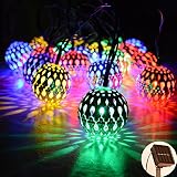 Solar Lichterkette ,Kondisco 20er LED 5 Meter Solar Lichterkette Wasserfest Garten Außen Weihnachten Dekoration für Garten, Terrasse，Geburtstag, Haus, Party, Weihnachtsbaum， Weihnachten Party (mehrfarbig)
