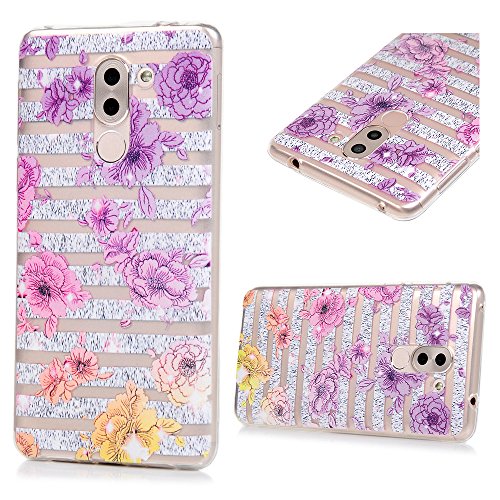Lanveni Huawei Honor 6X Hülle × 3, Handyhülle Honor 6X TPU Schutzhülle TPU Bumper Weiche Silikon Case mit Bunte Cover Design (Löwenzahn + Dreiecktrose) - 2