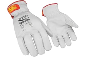ANSELL Ringers Gloves 664-11 664 robocze CE Cut 5 ochronne skórzane rękawiczki do kierowcy, białe, XL