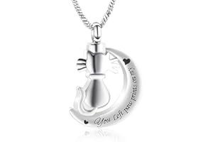 Minicremation Collana con urna per ceneri per ceneri con ciondolo commemorativo per ceneri per gatti