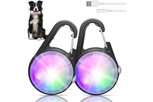 MONHALL Hund Lichter für Nacht Spaziergang, 2er-Pack wiederaufladbare Clip auf Hund Kragen Licht blinkendes Licht wasserdicht für Nacht und Kinder Schultasche Reflektor, Sicherheitslicht für Kinder und Hund