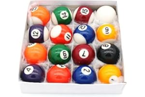 Pegasi Billardkugeln Set - 16 Stück - 48mm-Billardkugel - Für kleinere Billardtische - Komplettset - Set Billard Tischkugeln - Poolkugeln - Snookerkugeln - Billardballs - Phenolharz