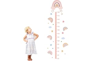 DOUKESH Medidor Altura Gráficos de Crecimiento Pared Tabla de Crecimiento para niños Tabla de Altura de Pared Regla de Pared Para Niños Medidor de Altura Para Niños Para Decoración Habitación Infantil (Rosa)