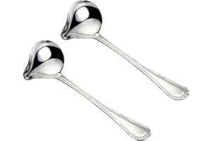 HENGBIRD 2 Piezas Cuchar n de Salsa Acero Inoxidable, Cuchar n de Salsa Acero con Boquilla, Cuchara de Pico de Pato para Salsa Cuchara para Aderezo de Ensaladas para Sopa Salsas Guisos y Más