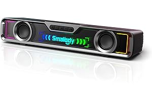 Smalody PC Speakers,Gaming Speaker with Cool LED Lights, USB Soundbar, Bluetooth Speaker,Multimedia Speaker Perfect for PC Games,Desktop,Computer, Laptop