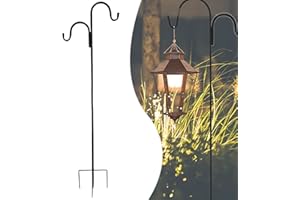 WMLBK Crochet de berger - 124 cm - Double crochet de jardin à 5 griffes - Pour mangeoires, lampes solaires, cintres, paniers à plantes, articles de décoration