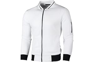 Sprifloral Mens Full-Zip Fleece Sweatshirt Lightweight Active Jacket Casual Long Sleeve Coat