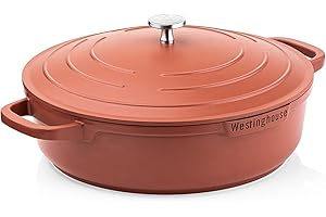 Westinghouse PERFORMANCE SERIES WCCC0095L32OR - Padella con coperchio per tutti i piani cottura e utilizzabile in forno, incluso il supporto per manici, colore rosso, 32 cm