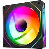 Rampage 7C-120S 120 * 120 * 25mm Double Ring Aynalı ARGB Siyah Kasa Fanı Fan Hızı (RPM) 800-1800 RPM.Hava Akışı 38.5 CFM. G&uuml;r