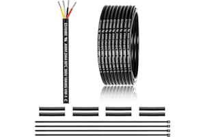 ENERJOUR 18 AWG 4x0,75mm² 4 Adriges Kabel 7,62 Meter, 18 AWG 4 adrig Draht aus verzinntem Kupfer, PVC 18AWG 4 adrig für DC 5V/12V/24V, LED-Beleuchtung, Verlängerungskabel, kfz usw, CE Zertifizierung