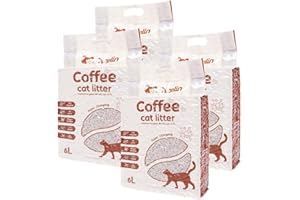 SMELL & SMILE Arena para Gatos Café ecológico Vegetal Arena Natural Aglomerante (Coffee-24L)