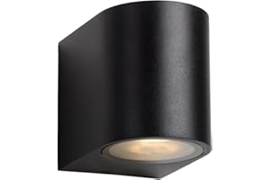 LUCIDE ZORA-LED - Foco de pared/Lámpara de pared Dentro/Fuera - LED Regul. - GU10-1x5W 3000K - IP44 - Negro