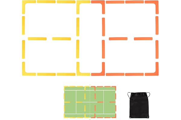 BOOSTEADY Kit de Marqueurs de Terrain de Pickleball, Lot de 1 ou 3 Marqueurs de Lignes de Terrain, Marqueurs pour Terrain de Tennis Pickleball, Marqueurs de Lancer Antidérapants Résistants au Vent