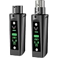 Aveek Adaptateur Micro Sans Fil Émetteur Récepteur XLR, Appairage Automatique,Transforme Micro Dynamique Filaire en Sans Fil,Portée 60m, Rechargeable pour Table de Mixage,Système Sono,Live Streaming