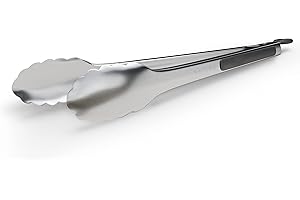 NATUMO Pinza da barbecue in acciaio inox, 30 cm, con manico in silicone, antiruggine