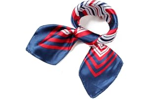 QBSM Womens 23.6 inch Satin Silk Feeling Formal Square Neck Scarf Head Hair Wraps Kerchief