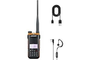 JUCJET UV-10 Talkie Walkie Longue Portée, Radio Portable Rechargeable 999Canaux, Talkie Walkie Professionnel Double Bande VHF/UHF ，pour Camping, Supermarché, Excursions (1PCS)
