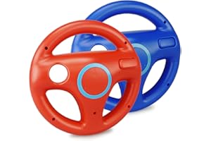 smardy 2x Volante da Corsa Rosso e Blue Racing Wheel Compatibile con Nintendo Wii Telecomando Controller per Mario Kart Game, Giochi di Guida