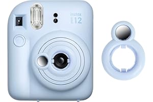 MUZIRI KINOKOO Nahlinse kompatibel für Fuji Instax Mini 12 Sofortbildkamera mit Selbstporträtspiegel - Fuji Mini 12 Selfie-Objektiv Selfie-Spiegel - Blau