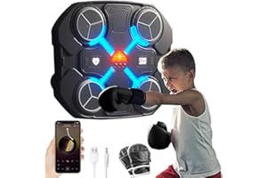 ZOYDP Macchina da boxe musicale per bambini, macchina da boxe intelligente con guanti, Bluetooth, velocità a 3 livelli, ricaricabile, da montare a parete, per esercizi a casa dei bambini