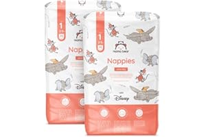 Marca Amazon - Mama Bear Disney pañales ultrasecos, Talla 1 (2-5 kg), Blanco, 96 Unidad, 2 Paquetes de 48 - PACK MENSUAL