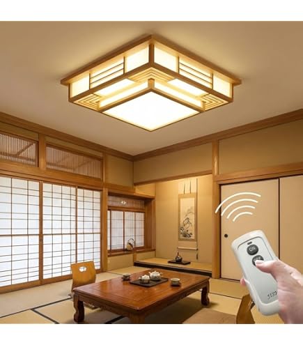 MTNROO Creatieve LED-plafondlamp Paneelverlichting In Japanse Stijl Foyer Plafondlamp Plafond Armatuur Plafondinbouwarmaturen Met Verstelbaar Driekleurig Licht Bitterkoekjes Plafond Flush Light