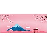 Porge Gamer Mouse Pad 70x30 Mouse Pad XL B&uuml;y&uuml;k Oyuncu Mousepad (Pembe Fuji, 70x30 cm 3mm kalınlık)