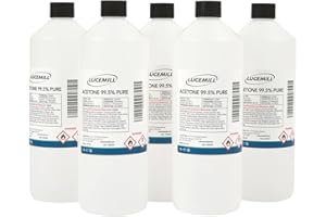 LUCEMILL 5 Litre (5 x 1L) Acetone 99.5% Pure High Strength Acrylic Nail Tip Polish Remover