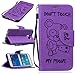 Produktbild Nancen Samsung Galaxy S6 Edge / G9250 (5,1 Zoll) Hülle, [Bär - Don't Touch My Phone] Serie Weich Leder Handyhülle Tasche Wallet Flip Case Book Cover Etui, Niedlich Bär Muster Design Ledertasche Lederhülle Schutzhülle mit Standfunktion Brieftasche und Kartenfächer