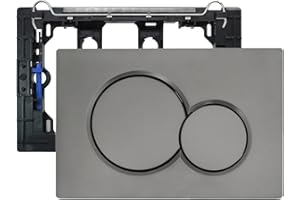 Empyreal Placca di controllo, pezzi di ricambio per cassetta di scarico, modelli precedenti Placca di controllo per Geberit Sigma01 UP320&300, Doppio scarico, Grigio Scuro 1 pezzo